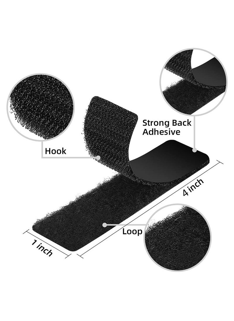RTYY - 20 Sets Strips With Adhesive - Strong Double Sided Tape With Hook And Loop - 1 x 4 Inch - Image 1