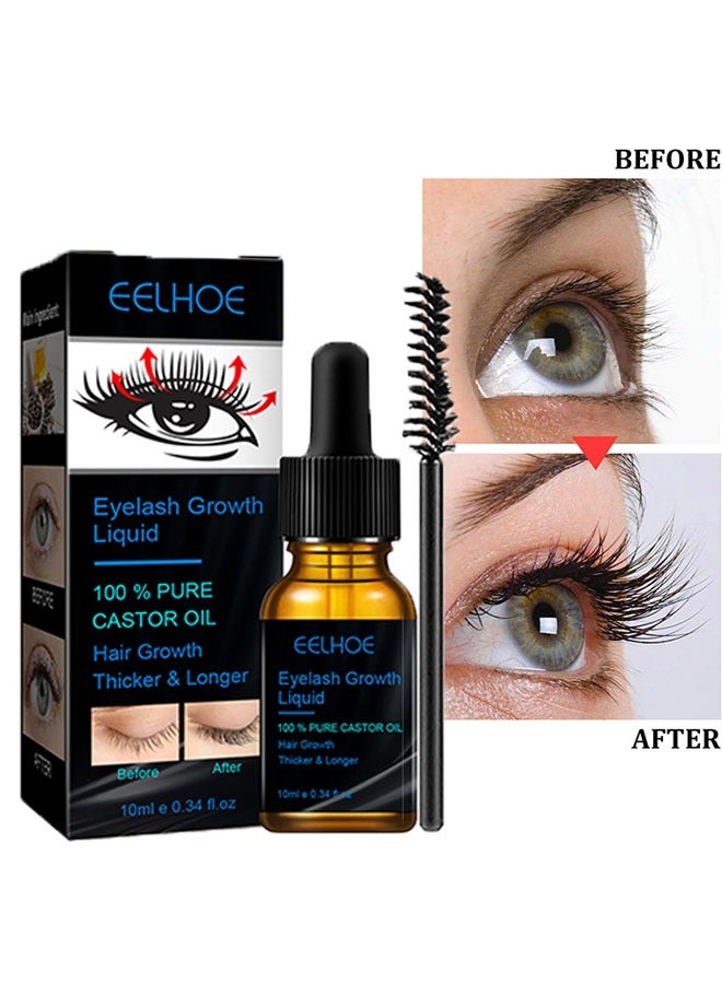 EELHOE Eyelash Growth Liquid 10ml, Eyelash Growth Thicker and Longer, Eyelash Serum, Lash Enhancing Boost Serum, Eyelash Nourishing Liquid with Mascara Tube  - Image 1