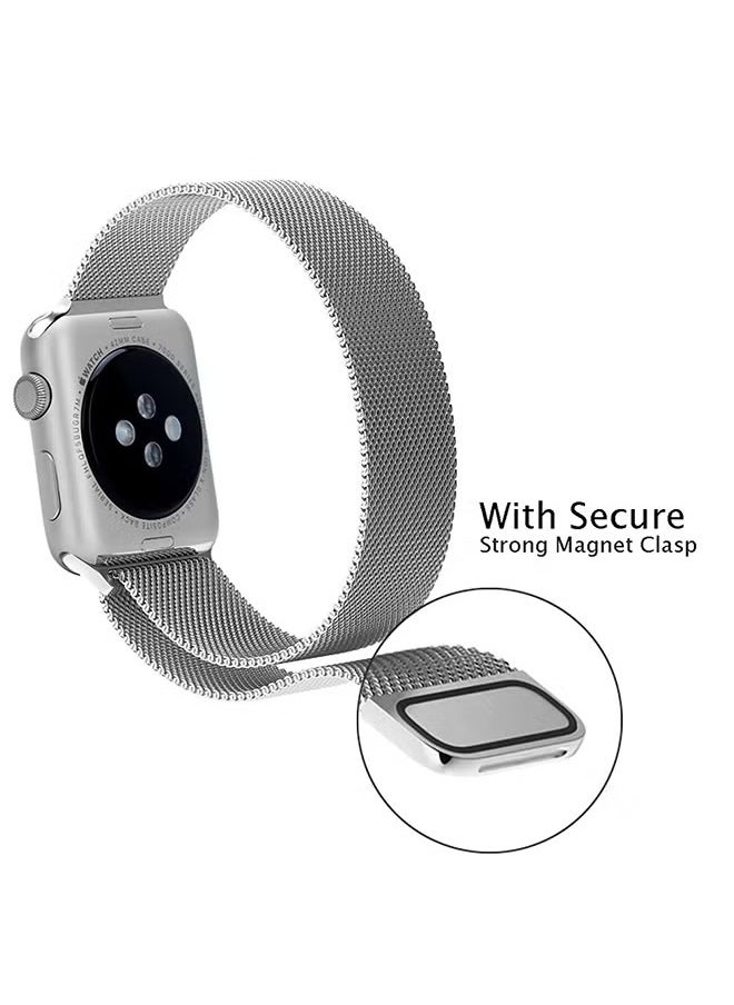 Generic - Milanese Loop Stainless Steel Bracelet Strap Apple Watch Band for 41/40/38mm Silver - Image 1
