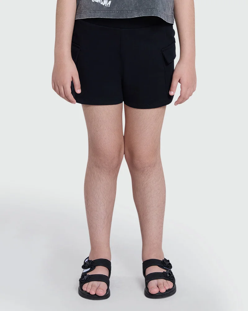 او في اس Cargo Shorts For Girls – Black Beauty