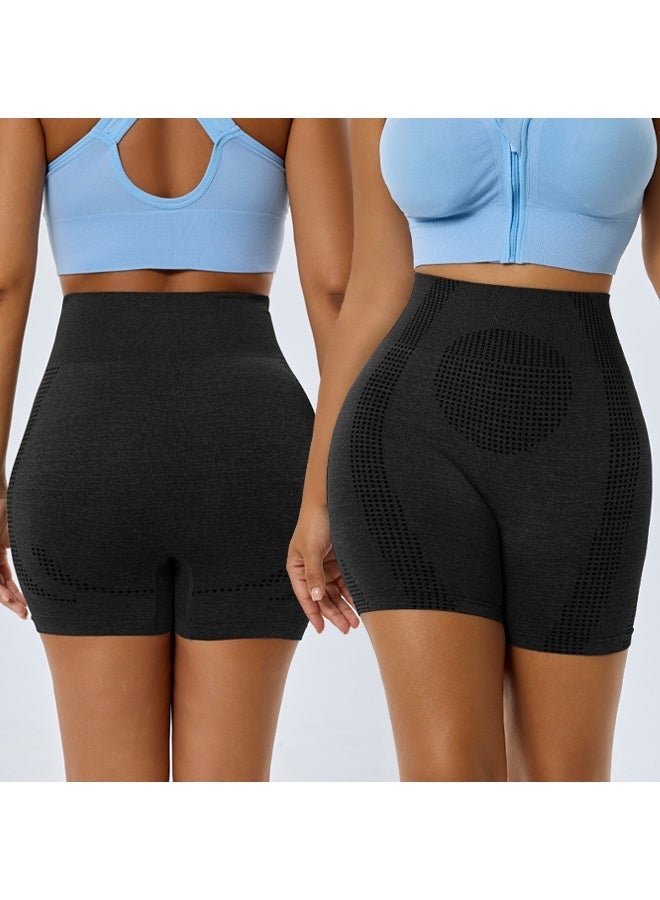 CELILIN Women's High Waist Gym Shorts Butt Lifting & Tummy Control Stretchy Slimming Sports Shorts for Running, Fitness, Yoga, Training - Image 2
