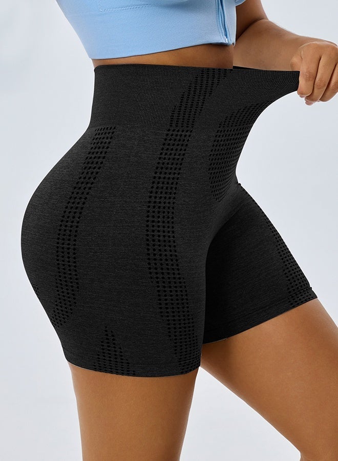 CELILIN Women's High Waist Gym Shorts Butt Lifting & Tummy Control Stretchy Slimming Sports Shorts for Running, Fitness, Yoga, Training - Image 1