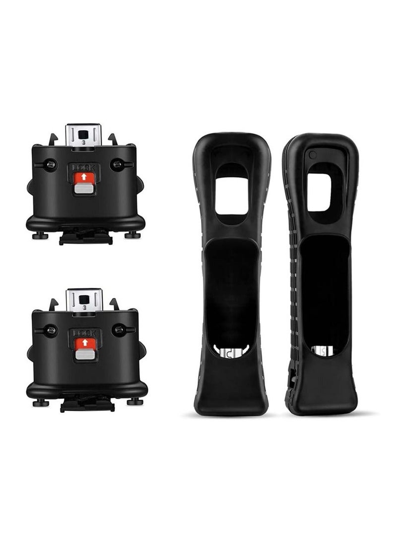 Generic - 2 Pack Wii Motion Plus Adapter with Silicon Case External Remote Motion Plus Sensor Controller Wii U Motion Plus for wii Remote Controller(Black) - Image 1