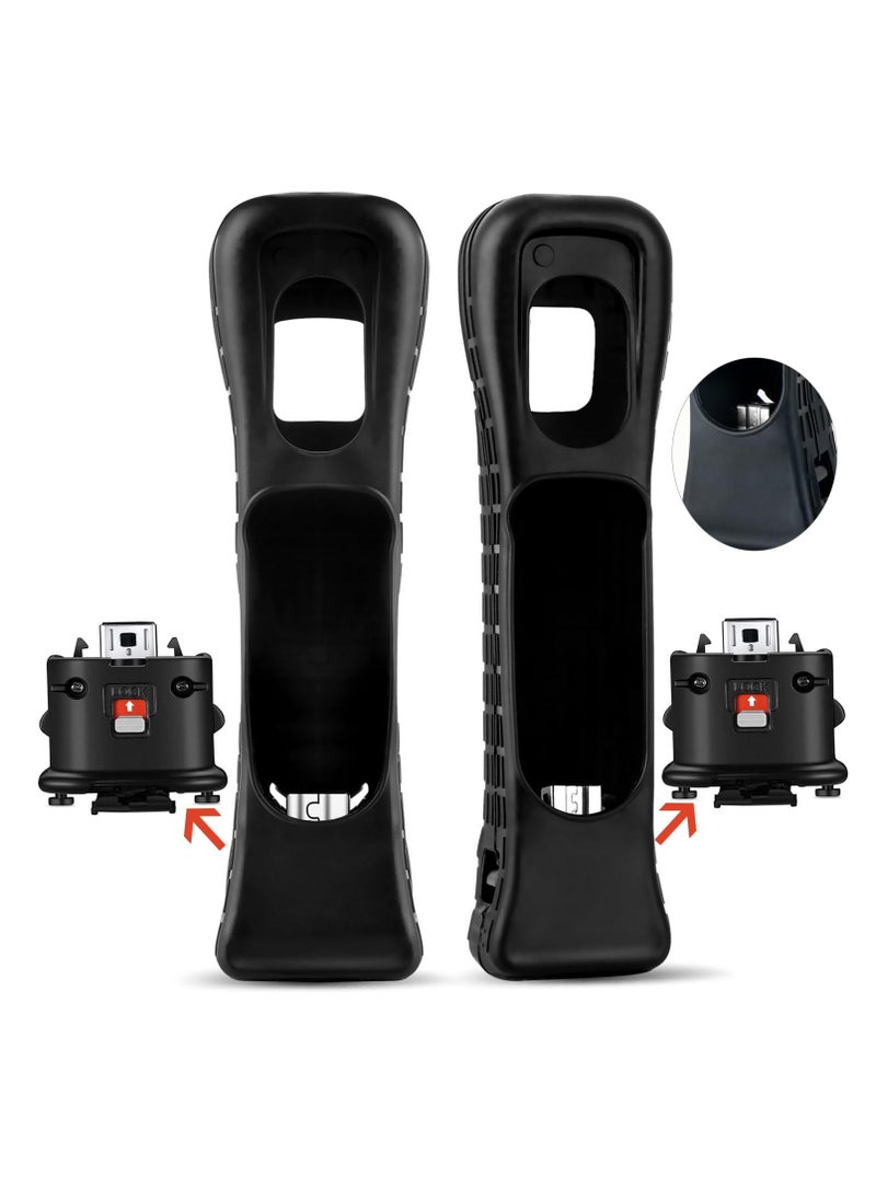 Generic - 2 Pack Wii Motion Plus Adapter with Silicon Case External Remote Motion Plus Sensor Controller Wii U Motion Plus for wii Remote Controller(Black) - Image 1