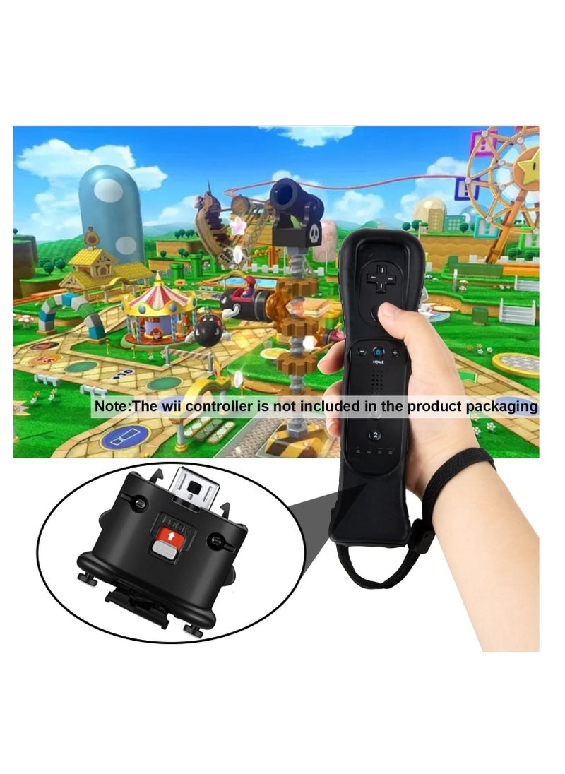 Generic - 2 Pack Wii Motion Plus Adapter with Silicon Case External Remote Motion Plus Sensor Controller Wii U Motion Plus for wii Remote Controller(Black) - Image 1