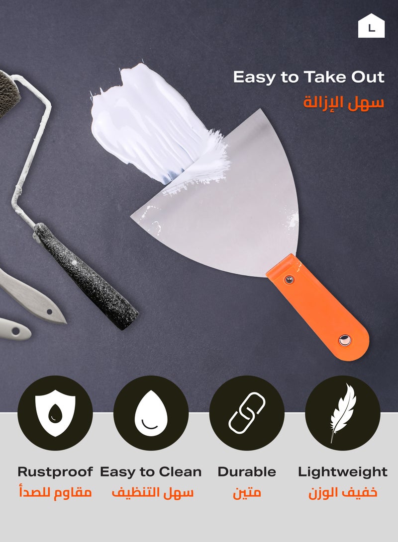 LAWAZIM Stainless Steel Scraper with Plastic Handle – Flexible Blade, Comfortable Grip – For Wall Repair, Scraping, and Filling Tasks - Image 4