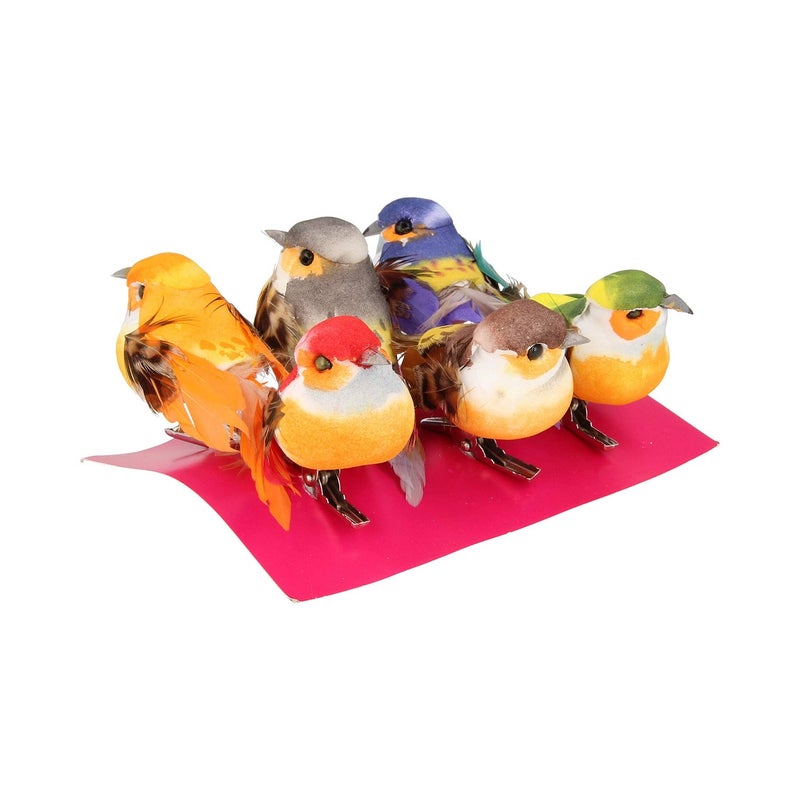 Artemio Multicoloured Small Birds on Clip Metall Multicolor 6 x 25 x 5 cm