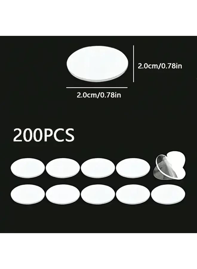 200pcs 2 0cm Transparent Double Sided Adhesive Sticker Pads For Dashboard Decorations - Image 1