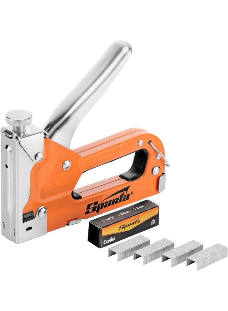 سبارتا مسدس دبابيس مع 200 دبوس (4-8 ملم) - دباسة يدوية شديدة التحمل للخشب والتنجيد ومشاريع تحسين المنزل - Image 1