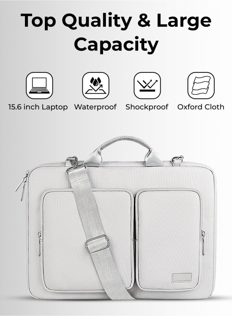 glassology حقيبة لابتوب 15.4" – رمادي، مقاومة للماء، بطانة مضادة للصدمات، تصميم نحيف، مقابض مريحة، قماش مقاوم للخدوش، جاهزة للسفر والمكتب - Image 2