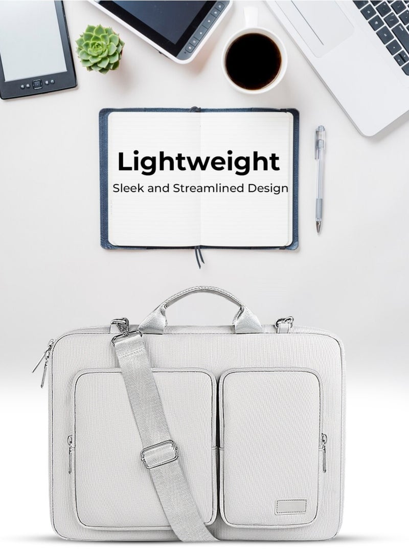 glassology حقيبة لابتوب 15.4" – رمادي، مقاومة للماء، بطانة مضادة للصدمات، تصميم نحيف، مقابض مريحة، قماش مقاوم للخدوش، جاهزة للسفر والمكتب - Image 5