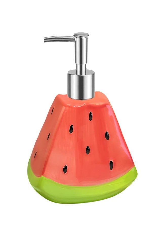 123Arts Soap Dispenser Watermelon Lotion Bottle Ceramic Liquid Dispenser Bathroom Decor,15oz - Image 1