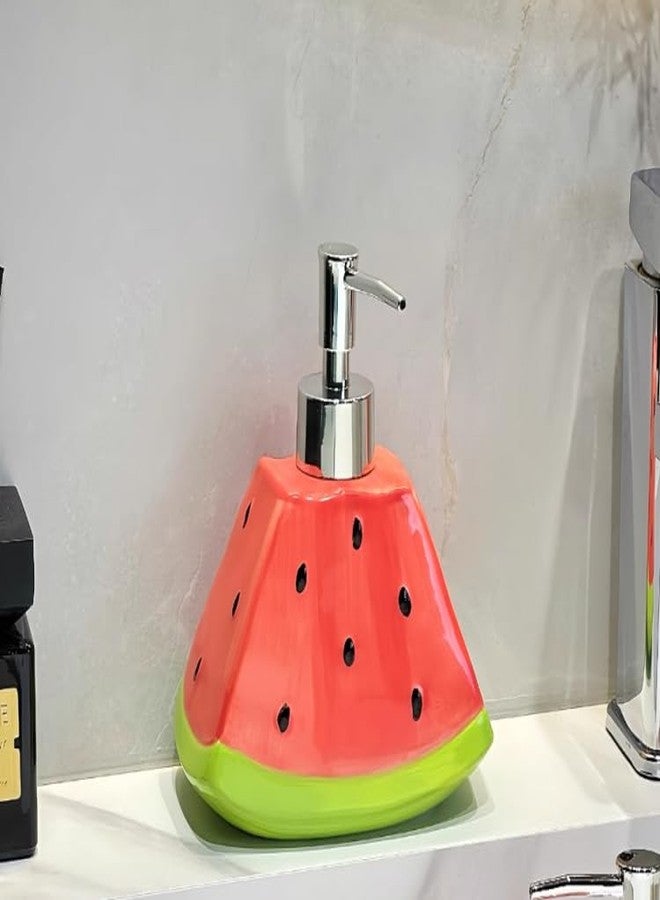 123Arts Soap Dispenser Watermelon Lotion Bottle Ceramic Liquid Dispenser Bathroom Decor,15oz - Image 3