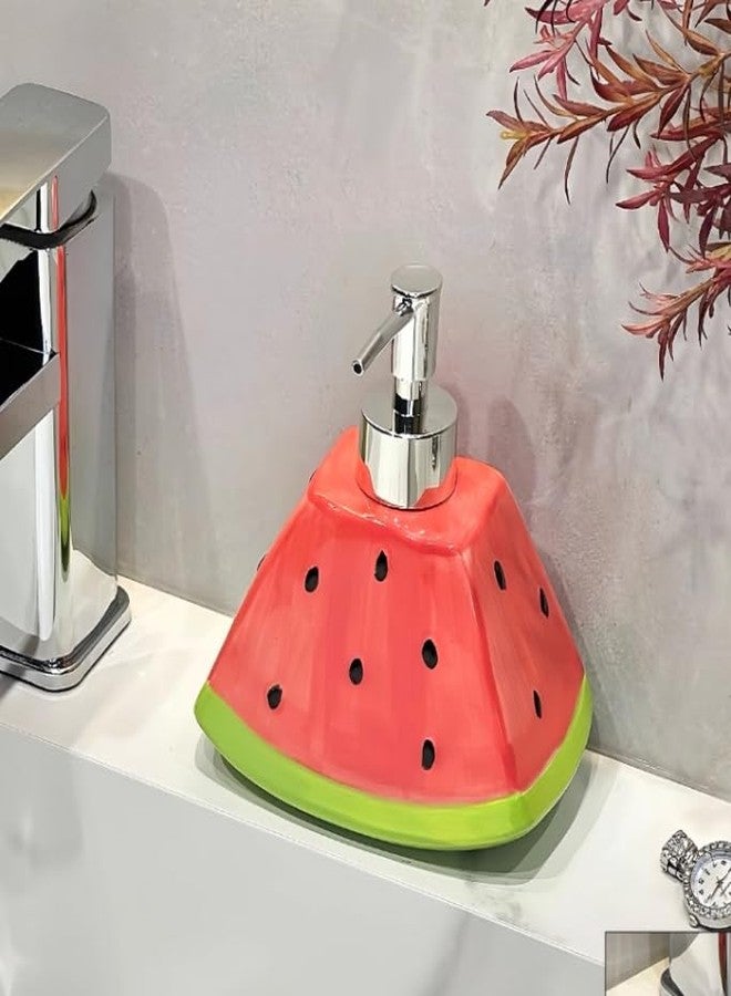 123Arts Soap Dispenser Watermelon Lotion Bottle Ceramic Liquid Dispenser Bathroom Decor,15oz - Image 5