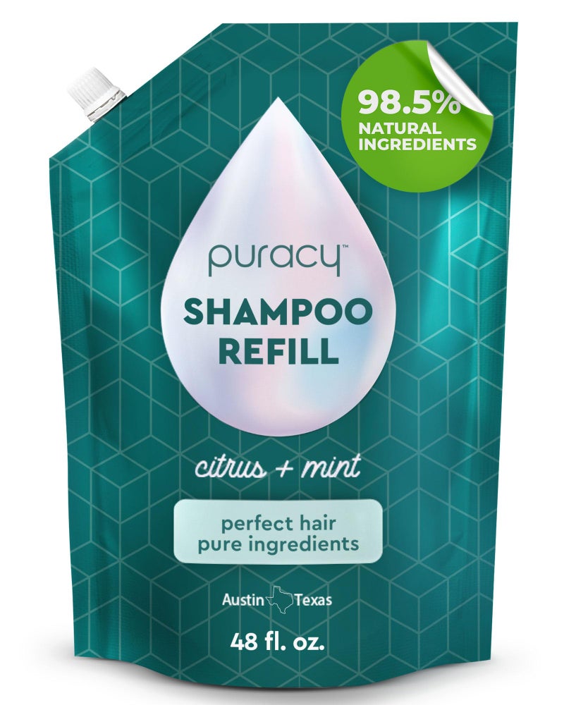 Puracy Shampoo, Gently Clarifying for All Hair & Scalp Types, Perfect Hair from Pure Ingredients, Enriched with Rosemary Oil to Stimulate Hair Growth, Sulfate-Free and Color Treated-Safe, 48 Oz - Image 1