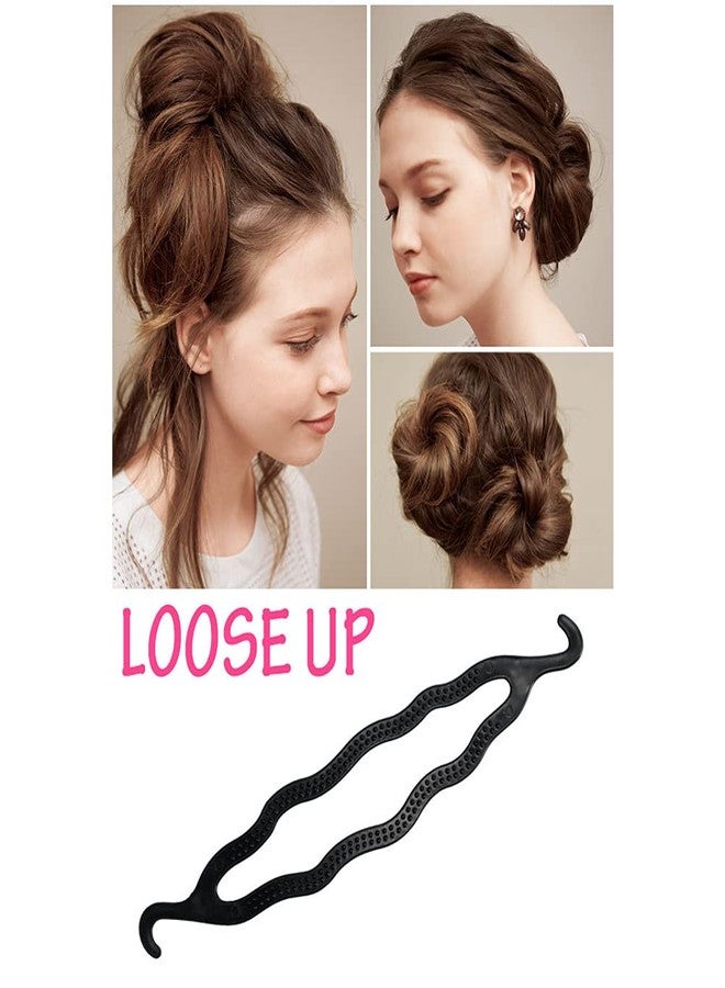 شينج زي 6 قطع من أدوات تشكيل كعكة الشعر المصنوعة من الراتنج الأسود، ذات طرفين وخطافين، قابلة للطي ومضادة للانزلاق، لتشكيل كعكة الشعر على شكل دونات، ولف الشعر، وأدوات تصفيف الشعر المرفوع، وأدوات تضفير الشعر، وحوامل وسادات الشعر للنساء والفتيات - Image 4