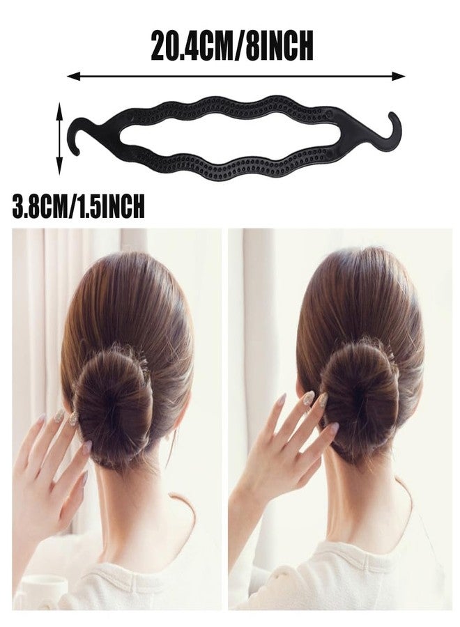 شينج زي 6 قطع من أدوات تشكيل كعكة الشعر المصنوعة من الراتنج الأسود، ذات طرفين وخطافين، قابلة للطي ومضادة للانزلاق، لتشكيل كعكة الشعر على شكل دونات، ولف الشعر، وأدوات تصفيف الشعر المرفوع، وأدوات تضفير الشعر، وحوامل وسادات الشعر للنساء والفتيات - Image 2