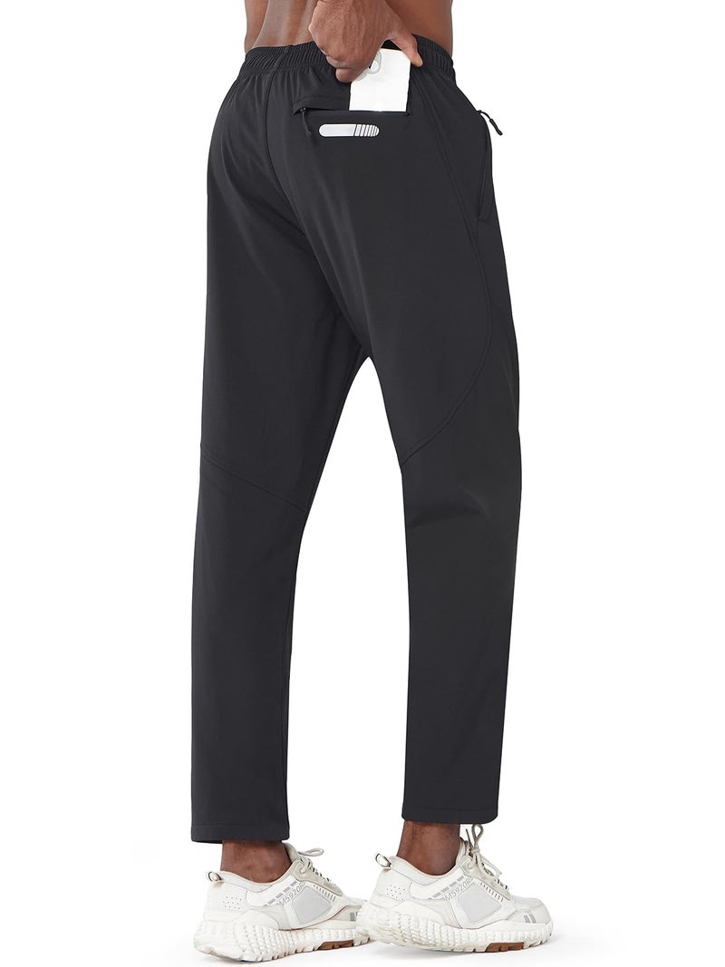 NORTHYARD Men's Fleece Lined Pant Winter Warm Sweatpant Wind Cold Weather Pants Running Athletic Workout Gym Joggers Black 2XL - Image 2