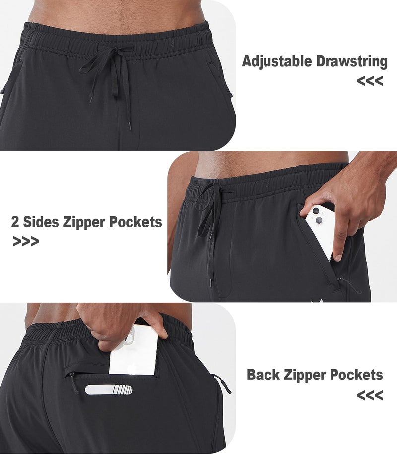 NORTHYARD Men's Fleece Lined Pant Winter Warm Sweatpant Wind Cold Weather Pants Running Athletic Workout Gym Joggers Black 2XL - Image 5