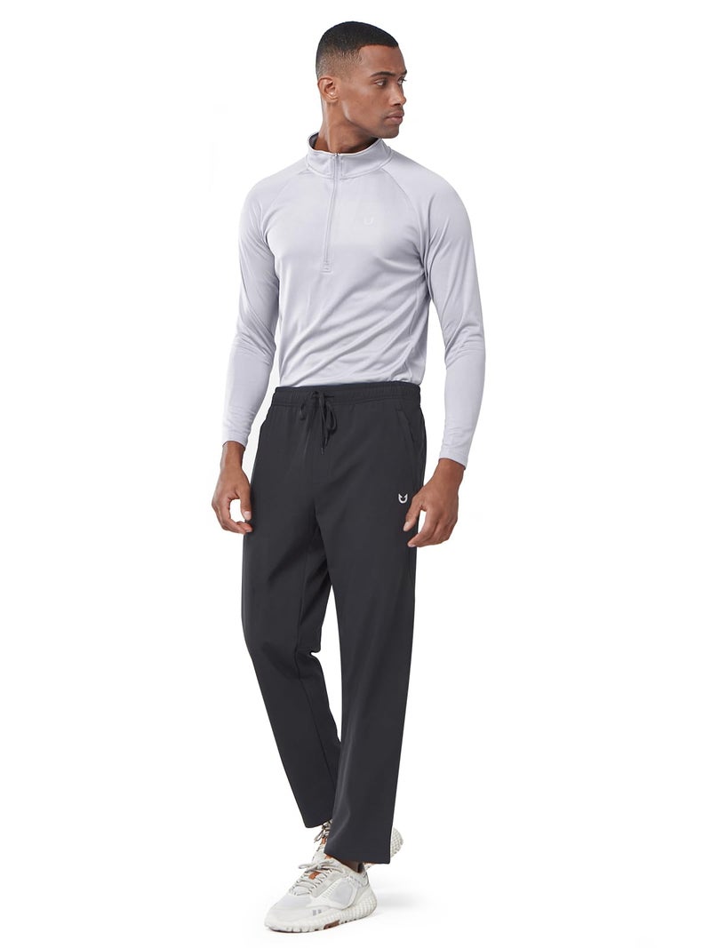 NORTHYARD Men's Fleece Lined Pant Winter Warm Sweatpant Wind Cold Weather Pants Running Athletic Workout Gym Joggers Black 2XL - Image 4