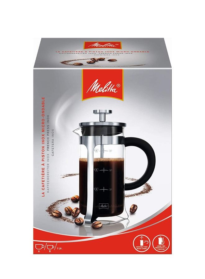 Melitta ماكينة تحضير القهوة الفرنسية الفاخرة، من الفولاذ المقاوم للصدأ، سعة 1 لتر (8 أكواب) - Image 3