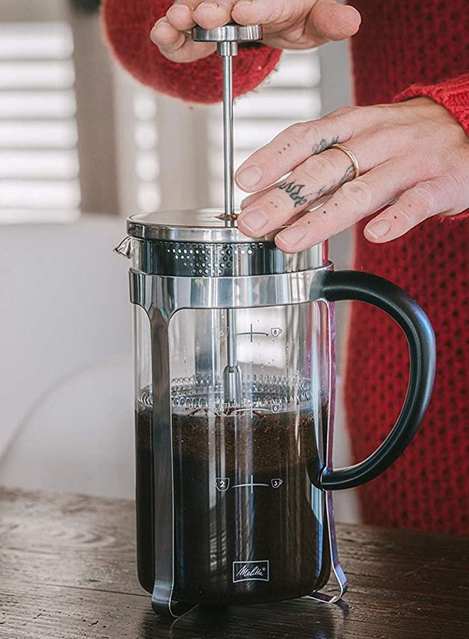 Melitta ماكينة تحضير القهوة الفرنسية الفاخرة، من الفولاذ المقاوم للصدأ، سعة 1 لتر (8 أكواب) - Image 2