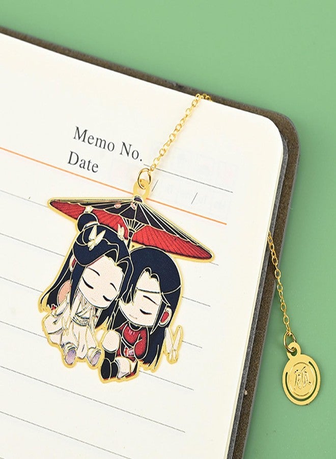 HJYZY Heaven Blessing Jewelry Sets Hua Cheng Necklace Best Friends Bracelet Anime Acrylic Stand Decoration Tian Guan Ci Fu Bookmarks with Stickers 15 Pcs - Image 4