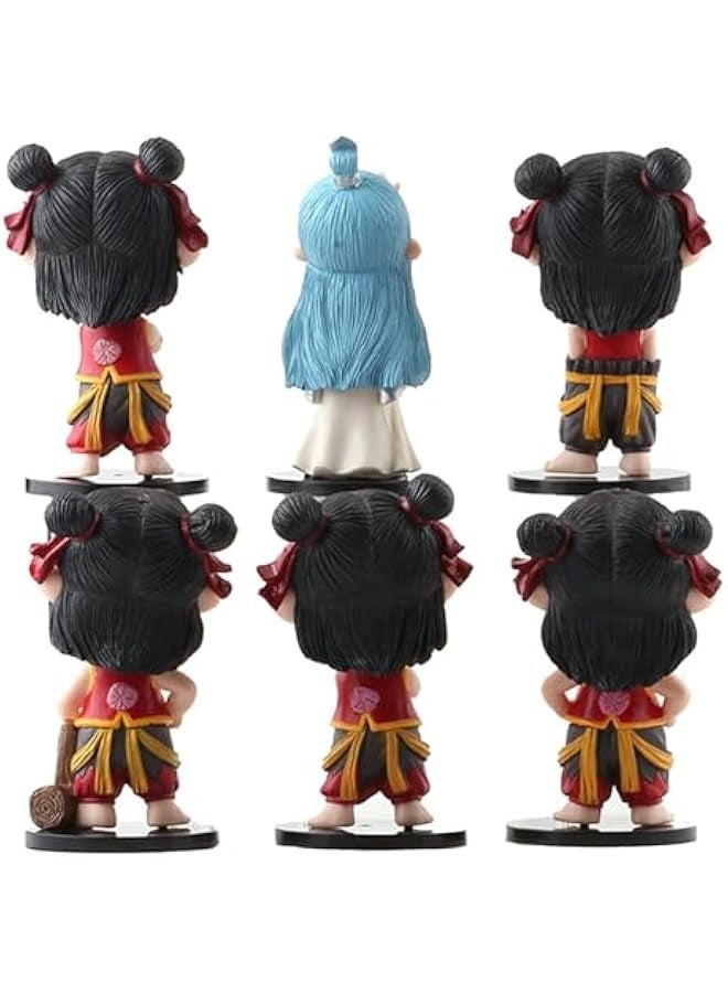 NIBEMINENT 6PCS Ne Zha 2: Devil's Fury Action Figures Set，Nezha 2，Ne zha 2 Toys Office Room Figurine Decor for Fans, Ideal Choice for New Year's Birthday and Valentine's Day（6PCS-A） - Image 2