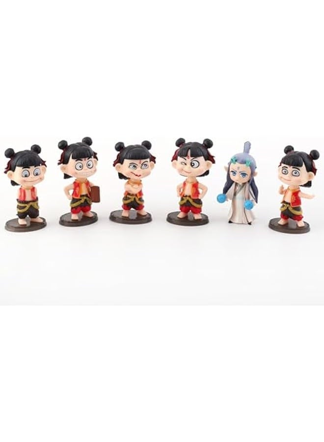 NIBEMINENT 6PCS Ne Zha 2: Devil's Fury Action Figures Set，Nezha 2，Ne zha 2 Toys Office Room Figurine Decor for Fans, Ideal Choice for New Year's Birthday and Valentine's Day（6PCS-A） - Image 3