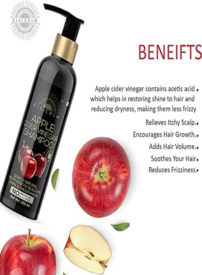 DESICREW Desi Crew Apple Cider Vinegar Shampoo - Restores Shine & Smoothness - No Parabens Sulphates & Silicones 200 ml - Image 5