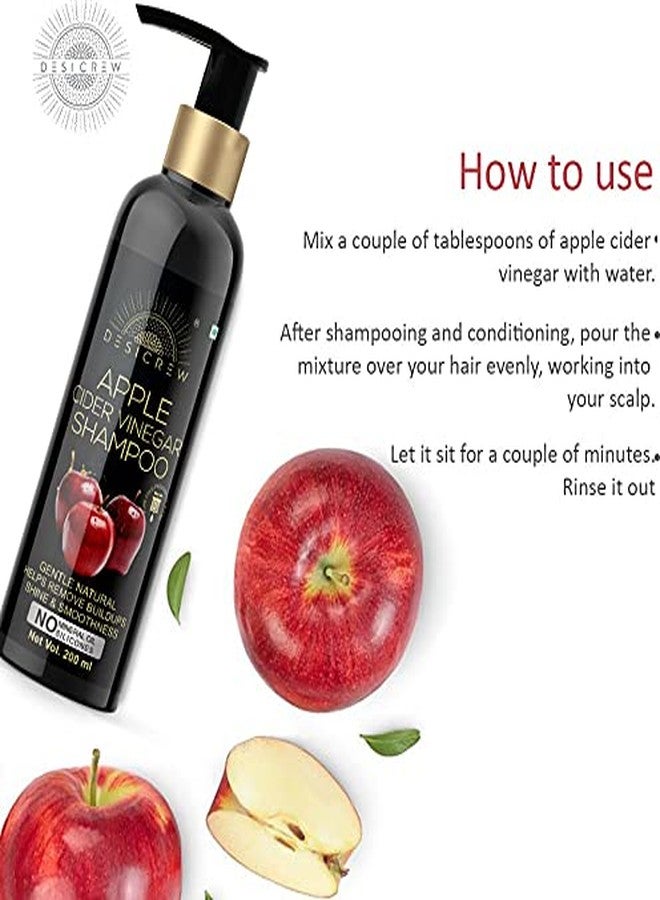 DESICREW Desi Crew Apple Cider Vinegar Shampoo - Restores Shine & Smoothness - No Parabens Sulphates & Silicones 200 ml - Image 4