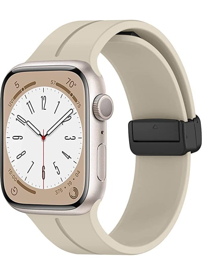 AWH iWatch Bands for Apple Watch Women Men, Sport Silicone Strap, Magnetic D-Buckle Replacement Band Compatible with Series Ultra/SE/8/7/6/5/4/3/2/1