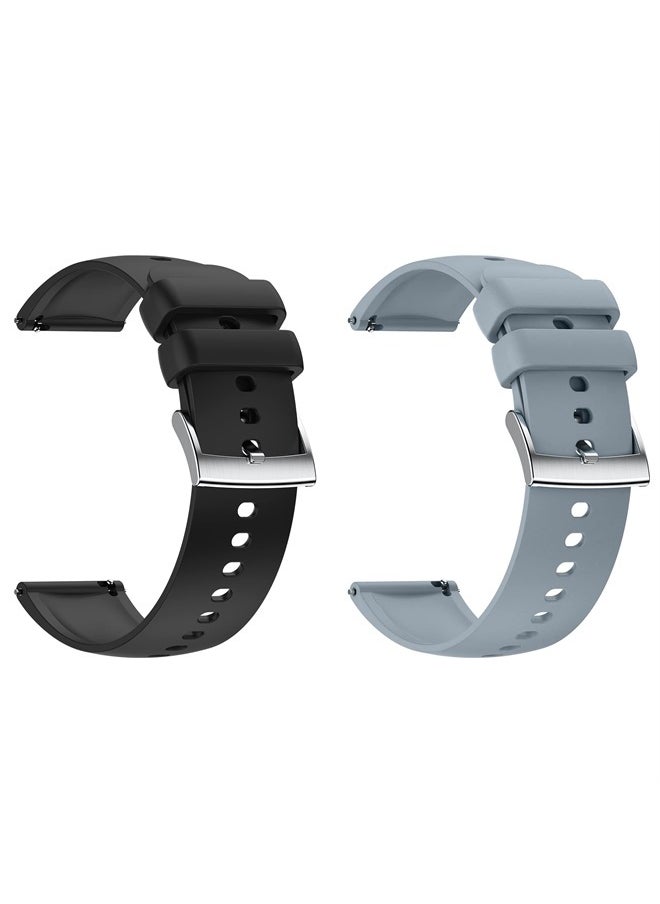 Popglory - Smart Watch Bands, 22mm P66 Smart Watches, Adjustable Replacement Smartwatch Straps, Quick Release Watch Straps Soft Silicone Wristband Accessories for Men and Women - Image 1