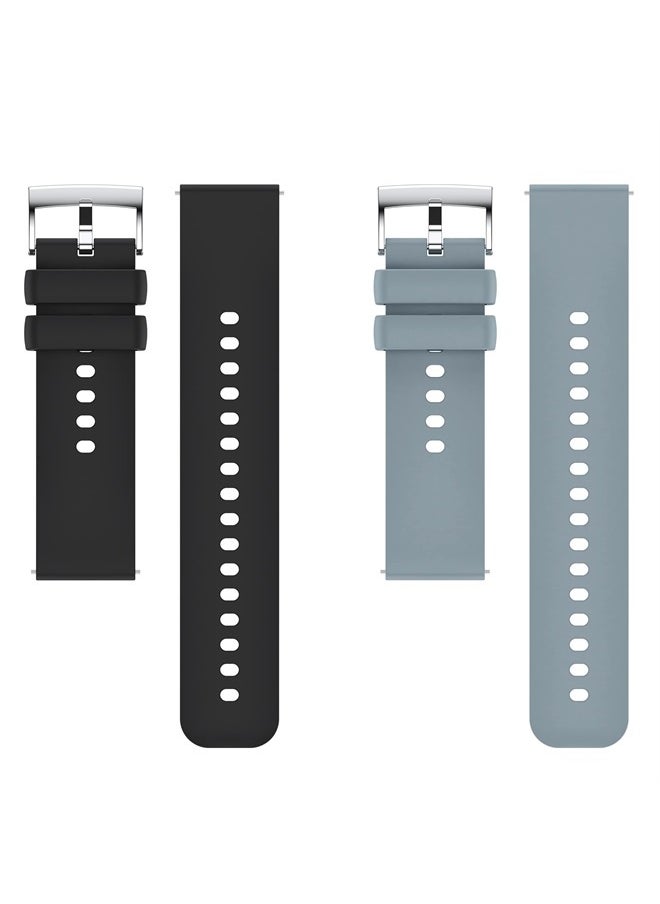 Popglory - Smart Watch Bands, 22mm P66 Smart Watches, Adjustable Replacement Smartwatch Straps, Quick Release Watch Straps Soft Silicone Wristband Accessories for Men and Women - Image 1