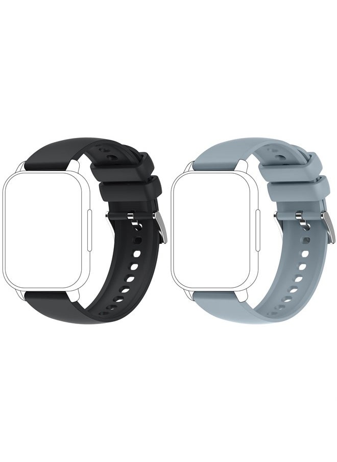 Popglory - Smart Watch Bands, 22mm P66 Smart Watches, Adjustable Replacement Smartwatch Straps, Quick Release Watch Straps Soft Silicone Wristband Accessories for Men and Women - Image 1