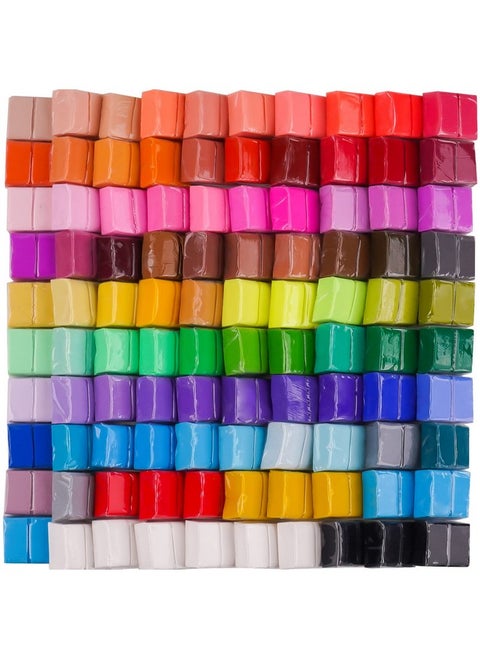100Pcs Polymer Clay Value Pack 82 Colors In Bulk Small Blocks Starter Kit With Tools Individually Wrapped Oven Modeling Clay Molding Diy Clay Baking Clay For Sculpting For Kids Beginner