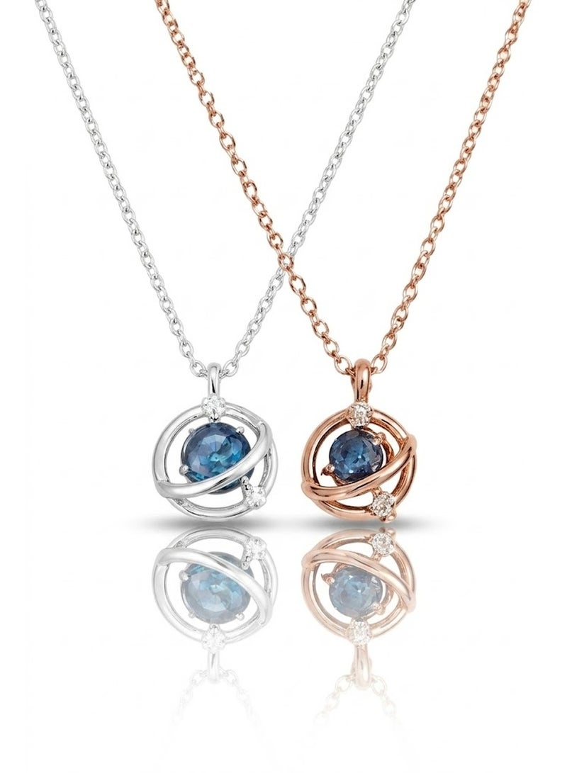 RAFAL Sparkling Zircon Necklace with Pave Orbits for Women – Elegant Gold-Plated Circular Pendant, Premium Sophisticated Modern Jewelry for Special Occasions, Birthdays & Luxury Gifting - Image 1