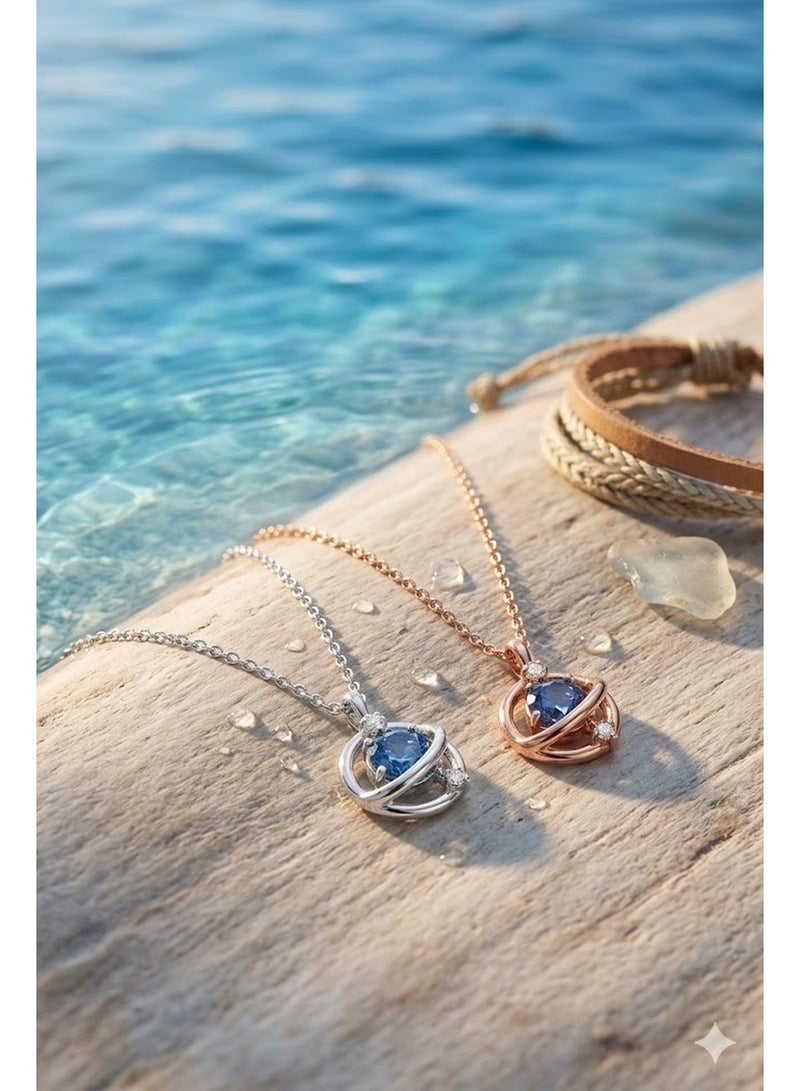 RAFAL Sparkling Zircon Necklace with Pave Orbits for Women – Elegant Gold-Plated Circular Pendant, Premium Sophisticated Modern Jewelry for Special Occasions, Birthdays & Luxury Gifting - Image 2