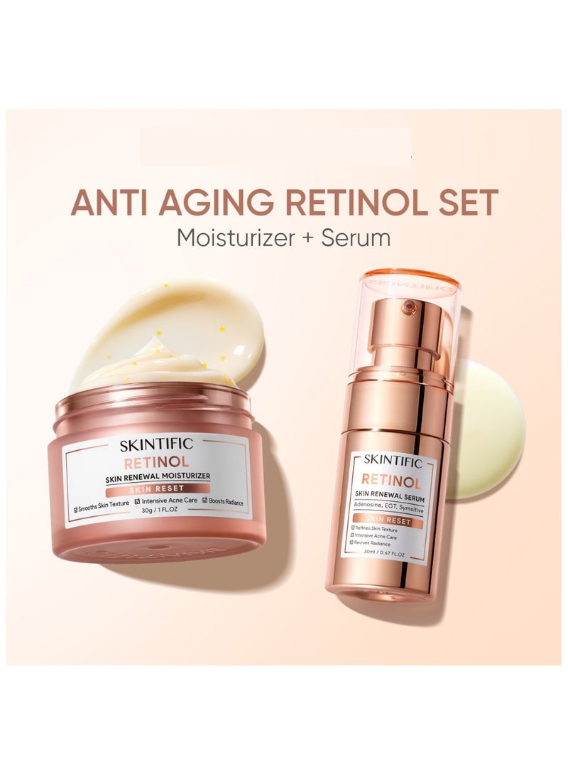 SKINTIFIC Anti Aging Retinol set Retinol skin Renewal Moisturizer + Retinol Skin Renewal Serum - Image 2