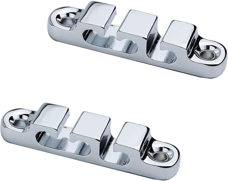 guyker 2Pcs 3-String Retainer/String Guide for Electric Bass Head Retainer String Tree String Buckle Guide Groove Bass String SR5, Chrome - Image 1