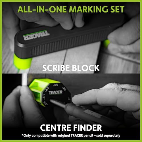Tracer Marking Guide Set - Center Finder & Scribe Block With Hole That Fits Tracer Deep Hole Carpenters Pencil - Image 5