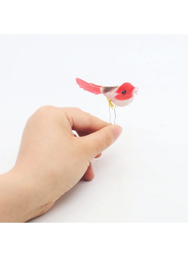 Warmtree 48 Pcs Artificial Simulation Birds Feather Mini Bird Decorative Fake Birds For Craft Home Ornaments Garden Wedding Decoration Embellishing, Random Color - Image 2