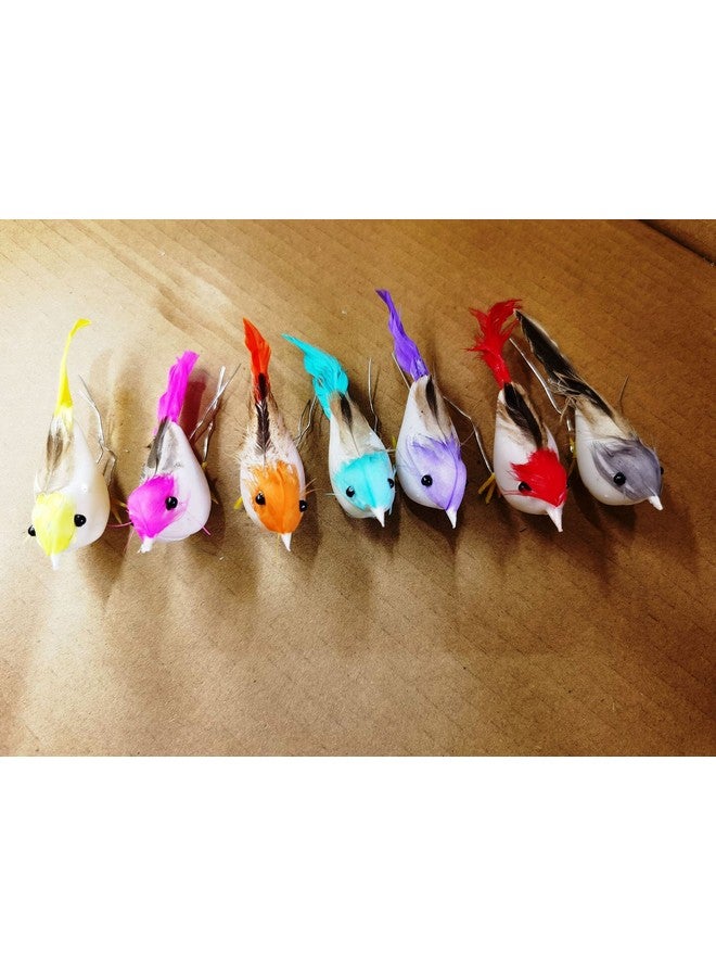 Warmtree 48 Pcs Artificial Simulation Birds Feather Mini Bird Decorative Fake Birds For Craft Home Ornaments Garden Wedding Decoration Embellishing, Random Color - Image 4