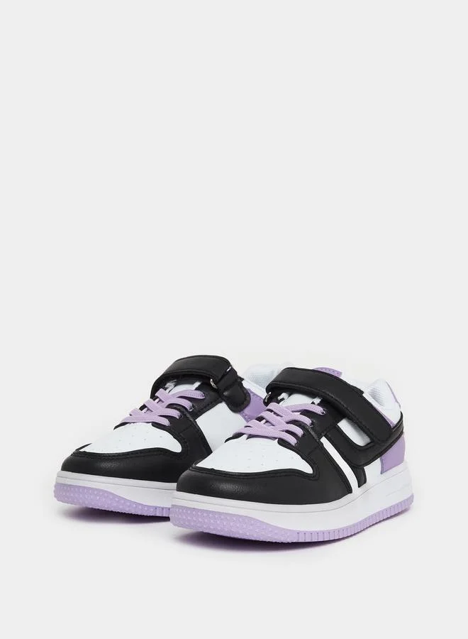 ستايلي Girls Color Block Sneakers with Hook and Loop