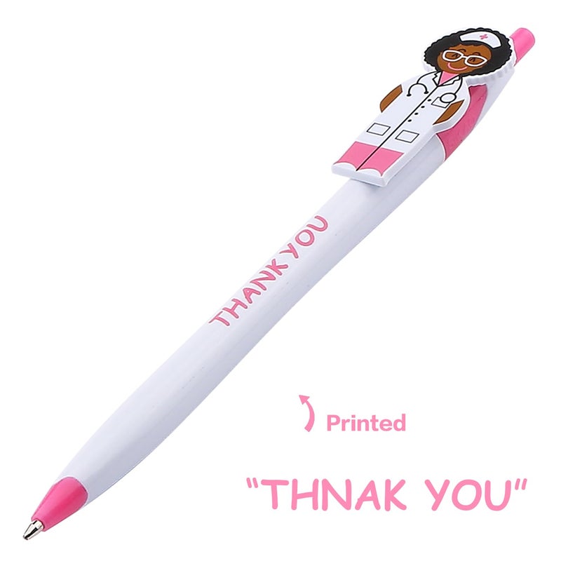 Sikao Cute Doctor Pen Thank You Caring Pens Gift for Doctors Medical Staff Assistants Healthcare Workers Women Coworkers Pharmacy (Mixed 36Pack) - Image 3