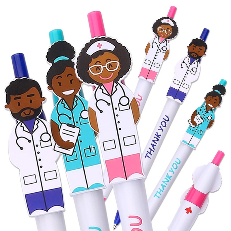Sikao Cute Doctor Pen Thank You Caring Pens Gift for Doctors Medical Staff Assistants Healthcare Workers Women Coworkers Pharmacy (Mixed 36Pack) - Image 2