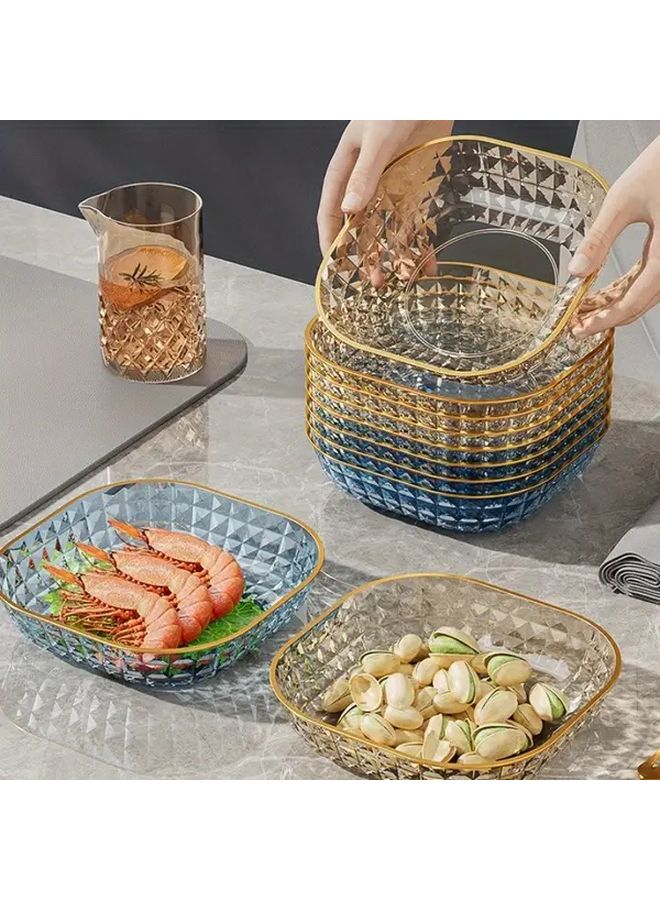 Stylish Pack Of 4 Transparent Golden Plastic Bowls For Desserts Fruits And Snacks - Image 5