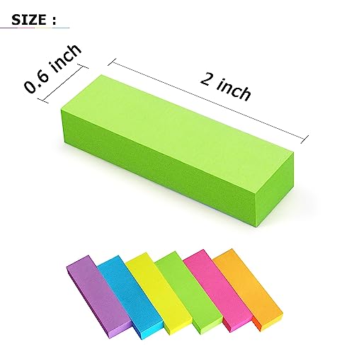 Eastern Wolf 30 Pads 0.6x2 Inch Sticky Notes Flags Tabs Page Markers 6 Bright Color Sticky Index Tabs Page Flags 80 Sheet/Pad - Image 2