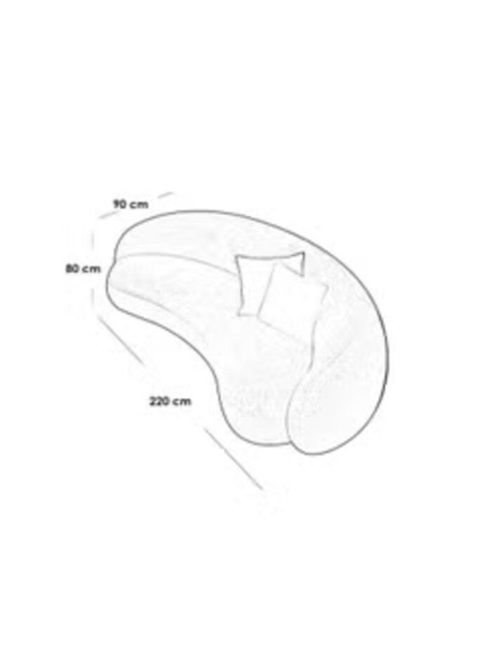 هاوس ون 3مقاعد|كنبة من البوكليه والخشب السويدي90 x 80 x 220 سم - بيج - Image 2