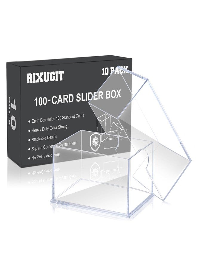 RIXUGIT 10-Pack 100-Count Deck-Case Card-Box - 2 Piece Trading Card Storage Box, Trading Deck Boxes, Clear Case Collection Storage Box for Gaming, Sports, Playing - Image 1